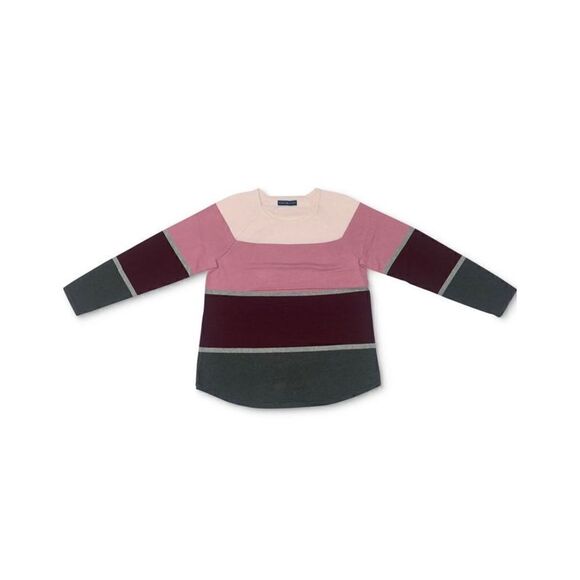 Karen Scott Plus Size Thea Colorblocked Cotton Sweater Blush Combo 0X - Picture 1 of 1